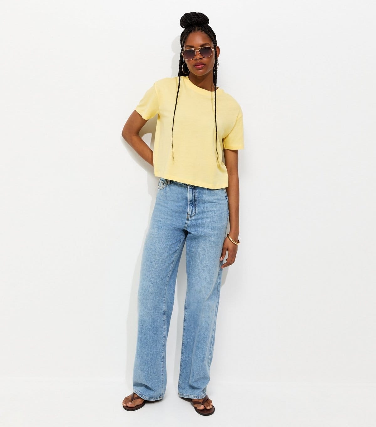 New Look Women's Light Yellow Cotton Boxy Fit T-Shirt New Look - 3