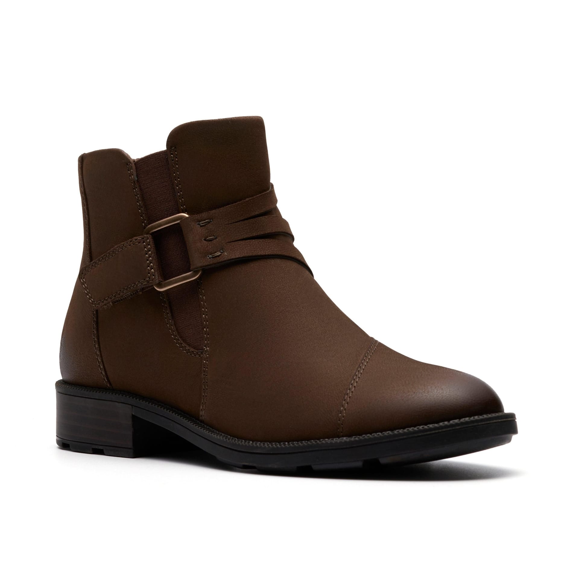 Clarks Clarks Women's Adalynn Faye Mushroom Nubuck Ankle Boots in Brown - 4
