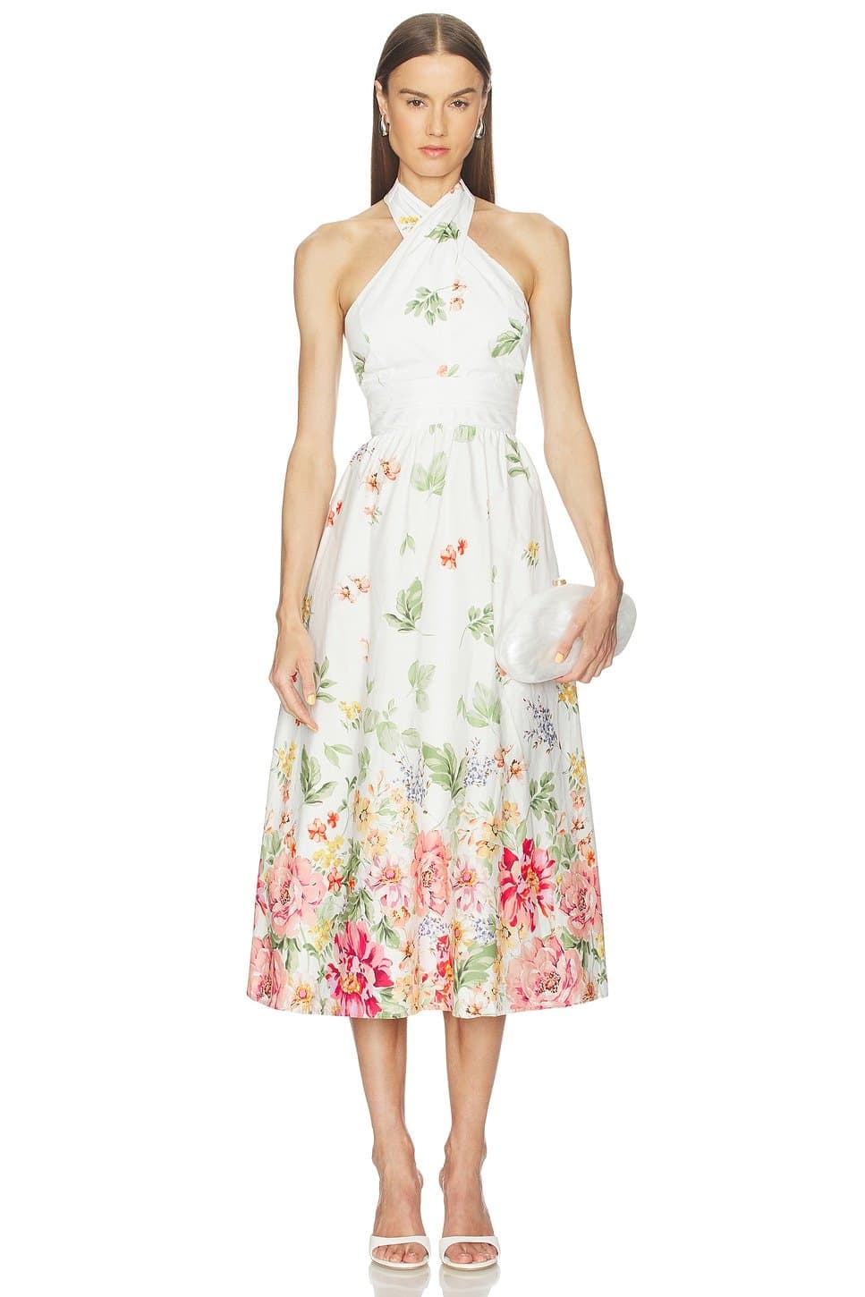 revolve Revolve Floral Print Midi Dress in Morning Rise