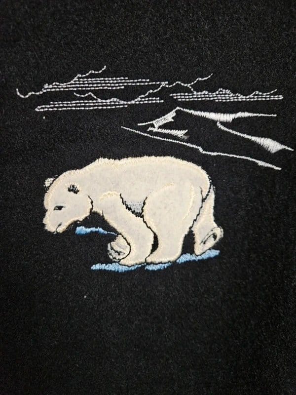 Peerless Garments Wool & Leather Varsity Jacket - Polar Bear