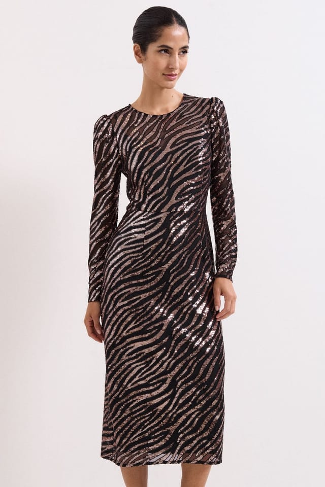 Phase Eight Phase Eight Women's Kate Sequin Dress in Black - 3