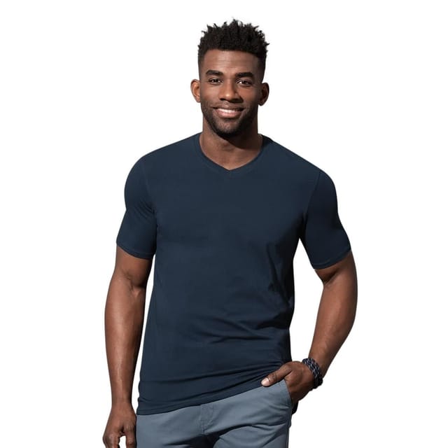 Stedman Stars Stedman Stars Men's Clive V Neck Tee in Mid Blue - 2