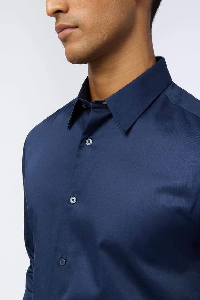Ted Baker Ted Baker Men's Slim Fit Stretch Shirt in Navy - 3