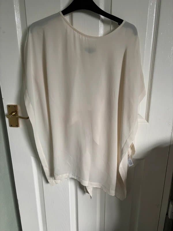 Topshop Ladies cream chiffon top with back tie detail size S/M