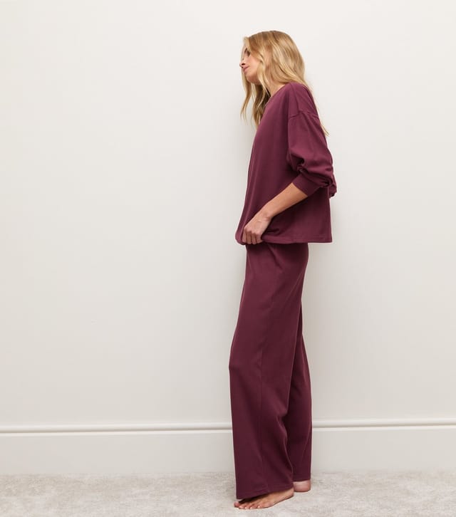 New Look Women's Burgundy Wide Leg Joggers New Look - 3