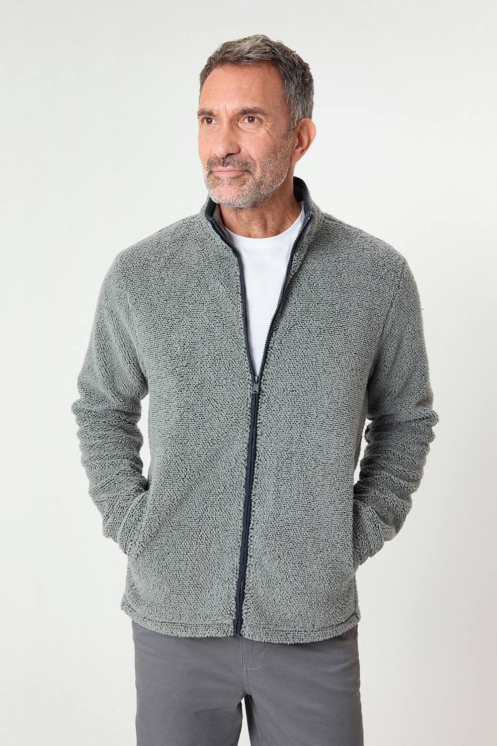 Saltwell Saltwell Men's Microfleece Full Zip Fleece in Light Grey - 2