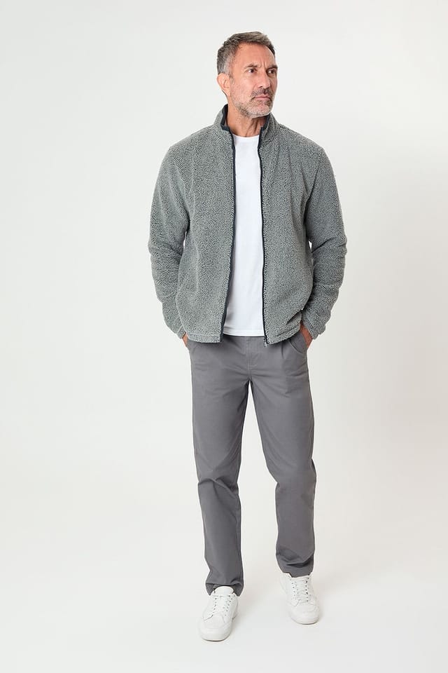 Saltwell Saltwell Men's Microfleece Full Zip Fleece in Light Grey - 3