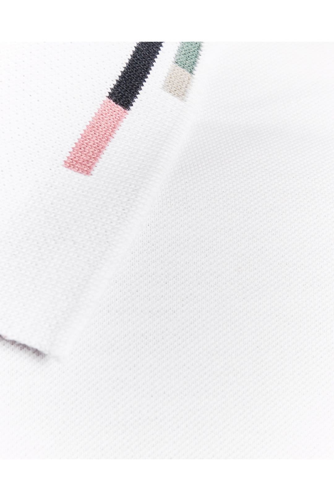 Lyle & Scott Lyle & Scott Men's Striped Tipped Polo Shirt White/ Dark Navy in White - 4