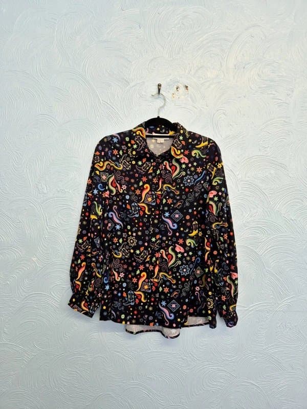 Never Fully Dressed Never Fully Dressed Blouse Size 8 Shirt Oversized Dopamine Snake Cowboy Dolly