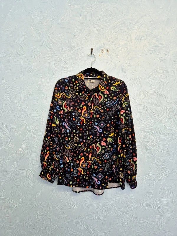 Never Fully Dressed Never Fully Dressed Blouse Size 8 Shirt Oversized Dopamine Snake Cowboy Dolly - 1