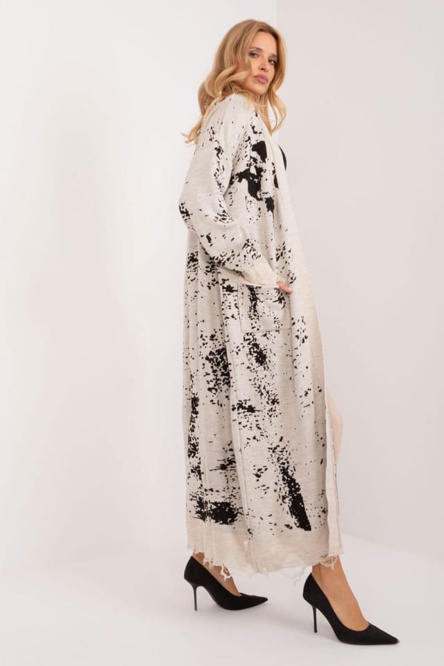 Love Lace Love Lace Women's Casual Long Sleeve Cardigan with Pockets in Beige - 2