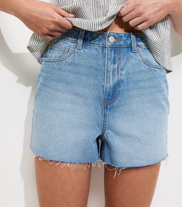 New Look Women's Light Blue Wash Mom Denim Shorts New Look - 2