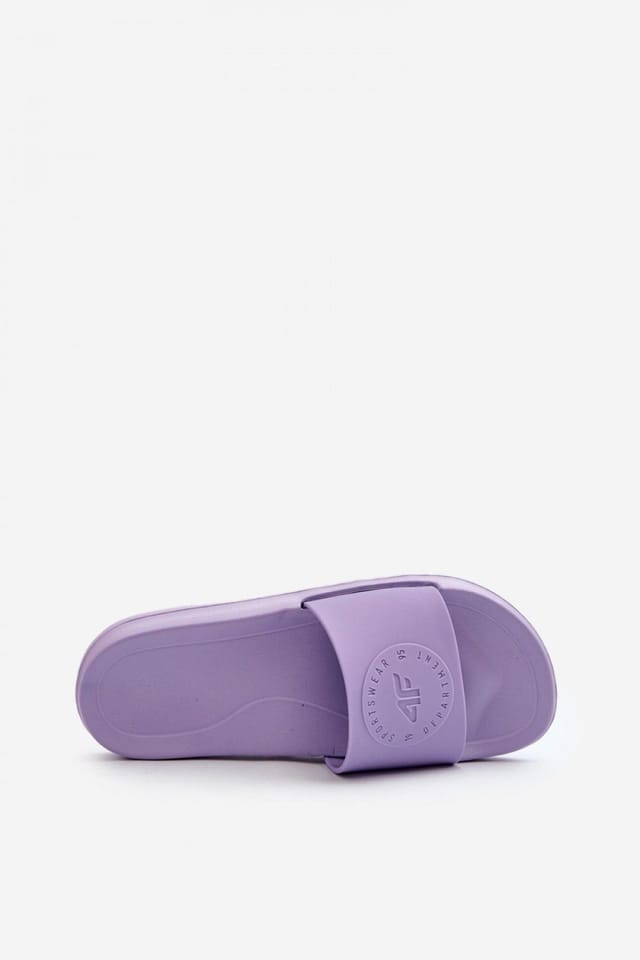 Love Lace Love Lace Women's Textured Molded Insole EVA Flip Flops with Logo Upper Comfort in Violet - 2