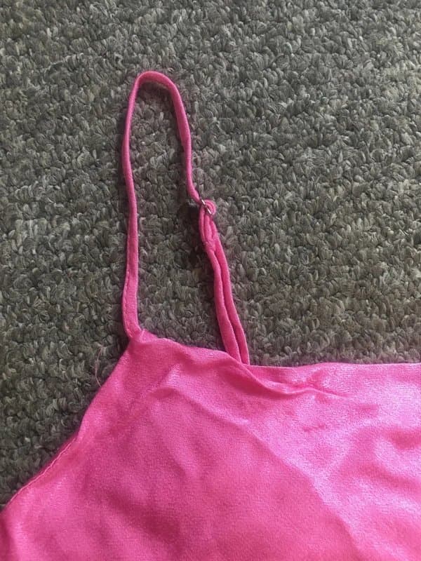 Bershka Bershka pink satin hankerchief crop top size small