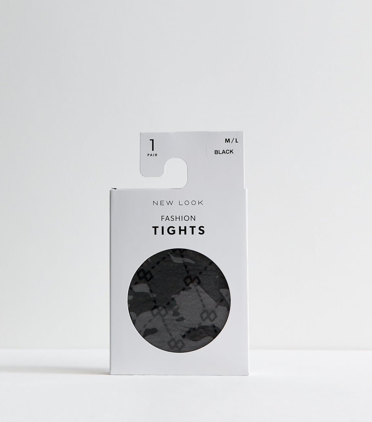 New Look Black Monogram Pattern Tights New Look