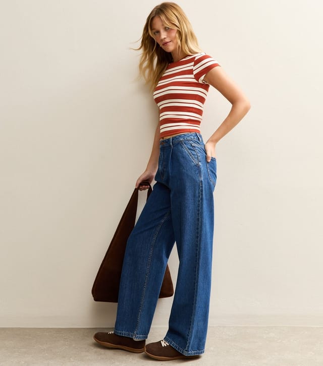 New Look Women's Red Striped Baby Tee New Look - 2