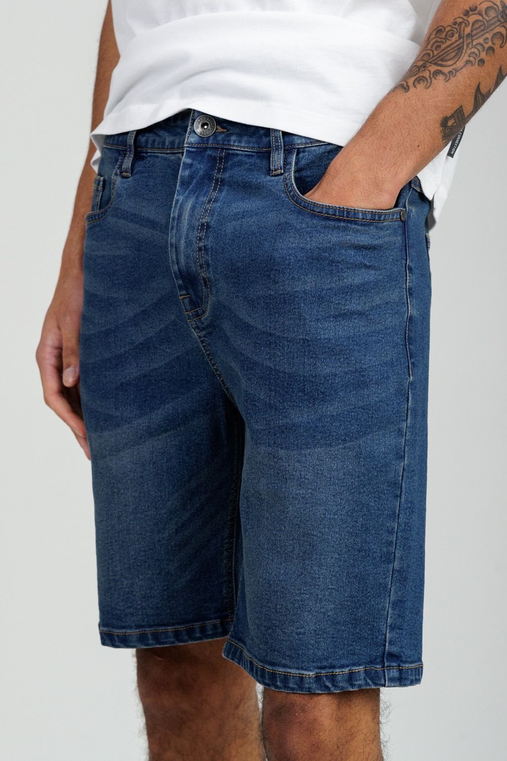 Tokyo Laundry Tokyo Laundry Men's Cotton Blend Regular-Fit Denim Shorts in Indigo - 4