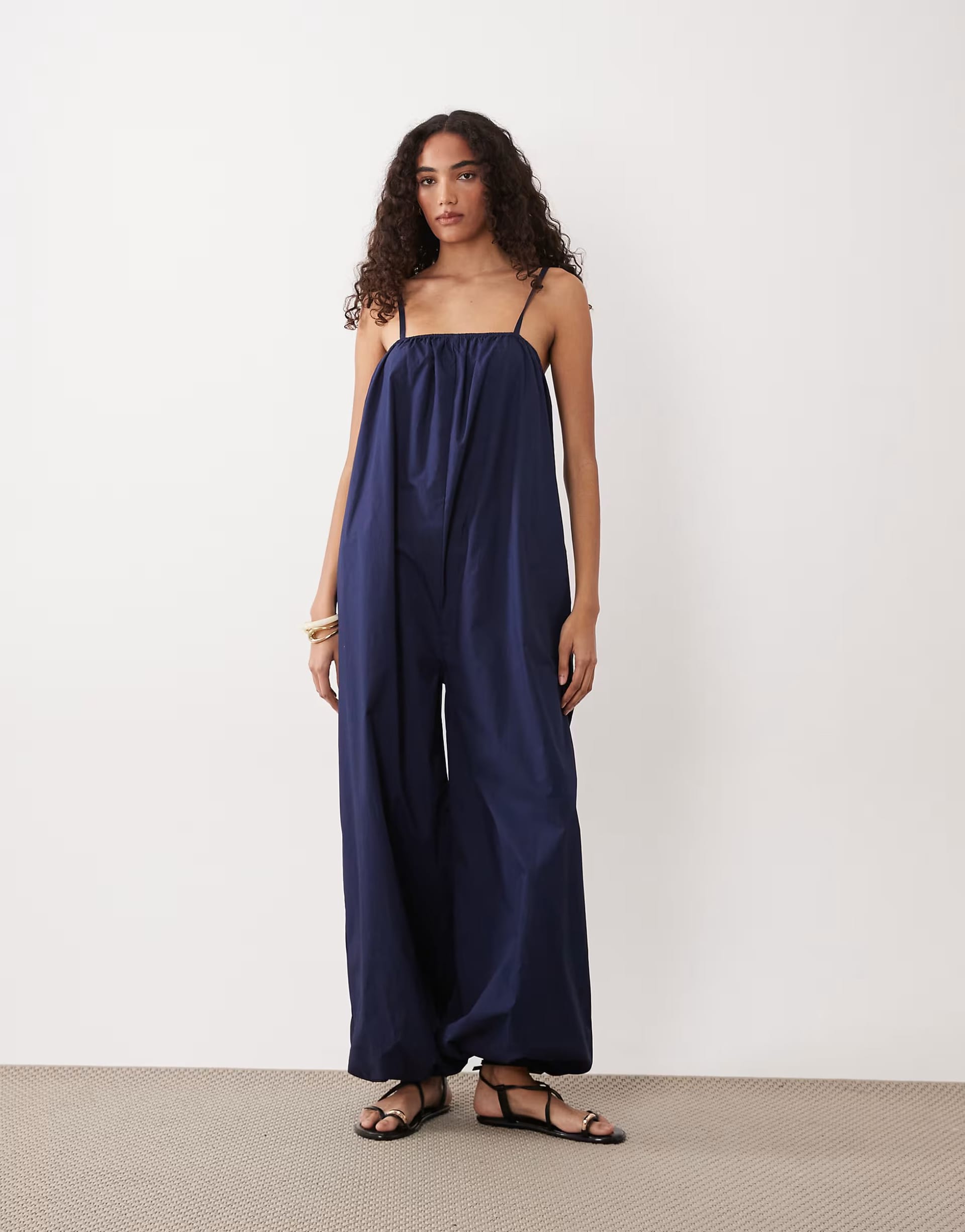 ASOS DESIGN Navy Balloon Leg Jumpsuit