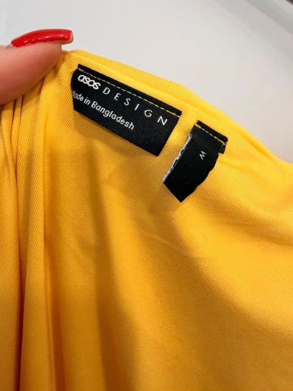 ASOS New ASOS designs one shoulder draped yellow top M