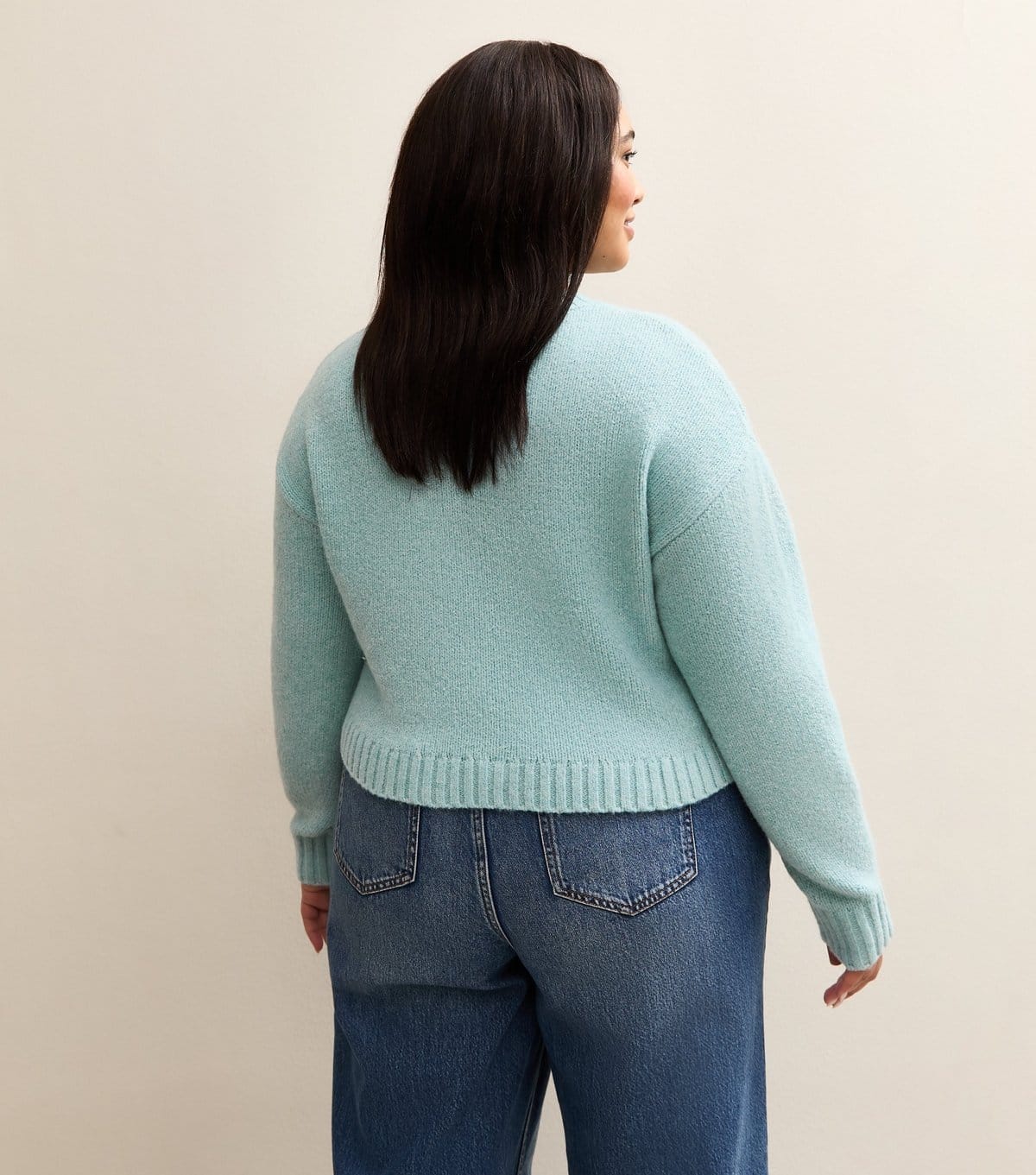 New Look Women's Plus Size Light Blue Midweight Jumper Curves New Look - 4