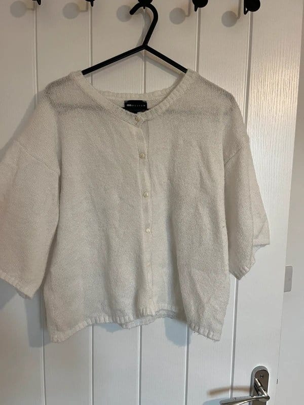 ASOS Cream Short Sleeve Knitted Jumper