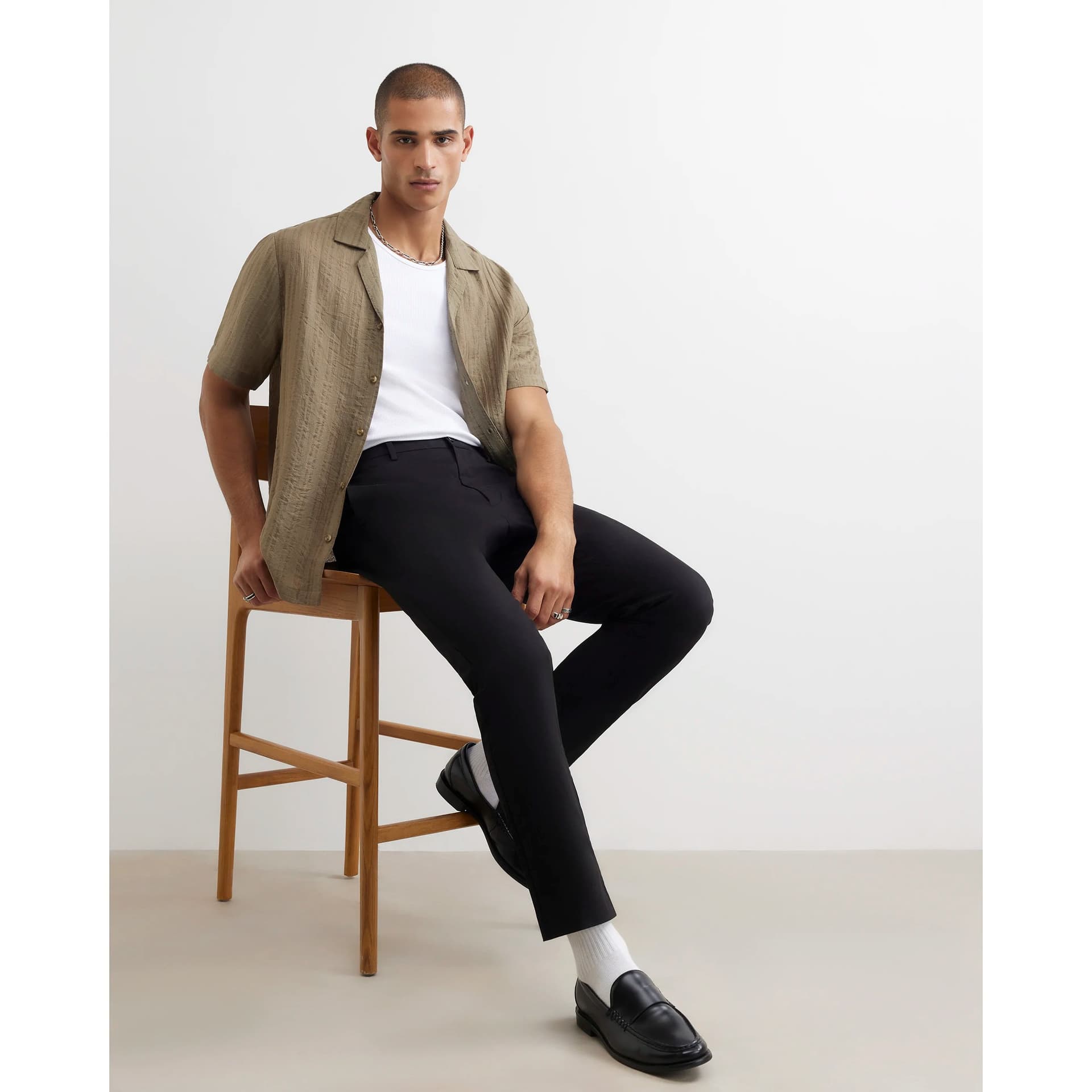 River Island Mens River Island Black Slim Fit Chino Trousers