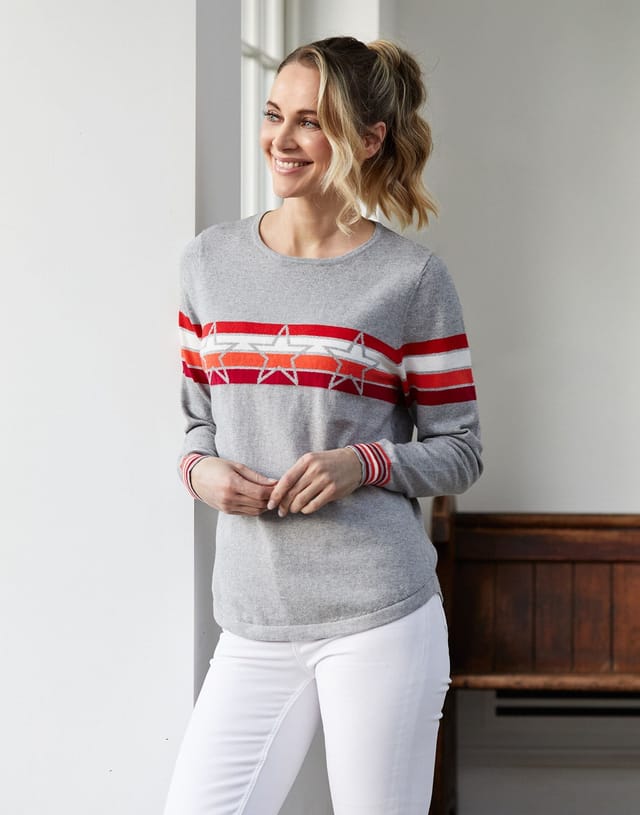Cove Cove Women's Maria Cotton Cashmere Jumper in Grey - 2