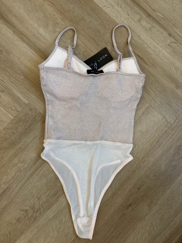 New Look New Look pink glitter/Shimmer Corset Bodysuit- spaghetti strap – UK 6 with tags - 1