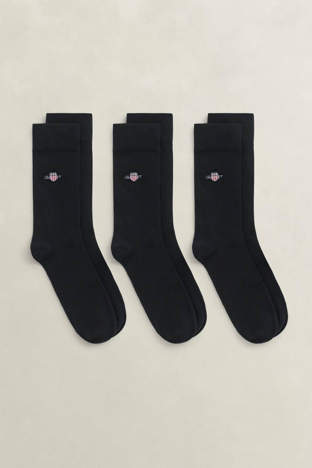 Gant Gant Men's Shield Socks 3-Pack Ebony Black - 1