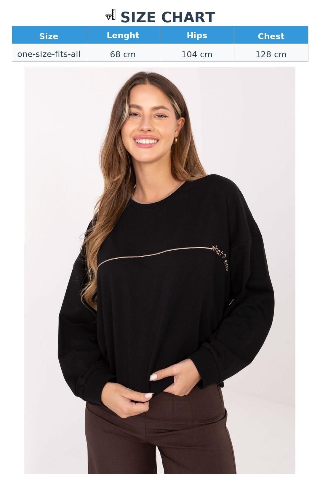 Love Lace Love Lace Women's Oversized Cotton Polyester Sweatshirt Embroidery in Black - 4