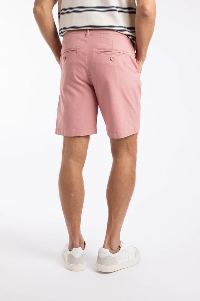 Weird Fish Weird Fish Men's Charleston Textured Chino Shorts in Light Red - 3
