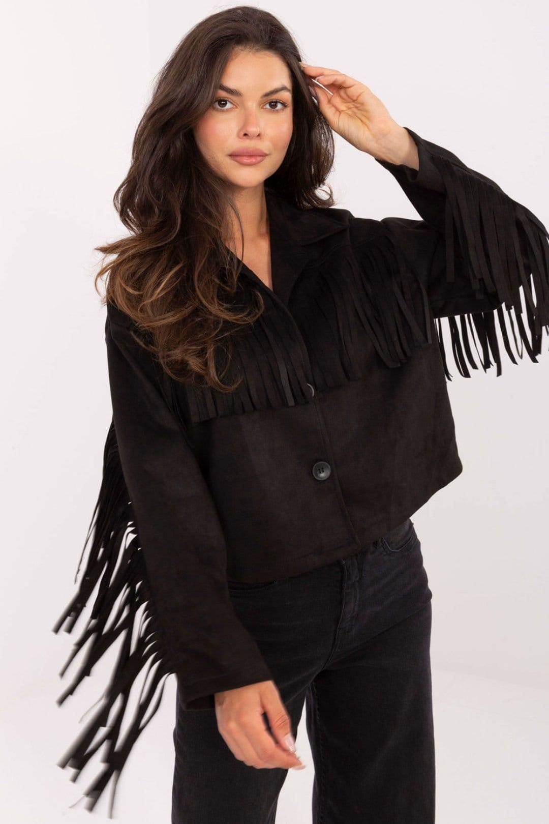 Love Lace Black Fringed Transitional Jacket