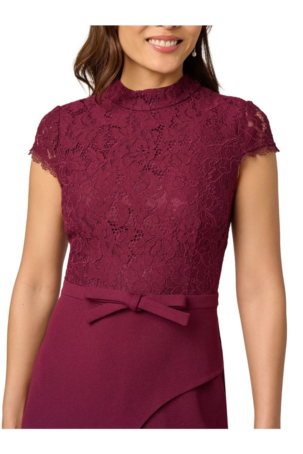Adrianna Papell Adrianna Papell Women's Combo Crepe Jumpsuit in Wine - 4