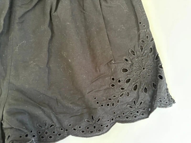 ASOS Black Lace Edge Shorts Size 12/14
