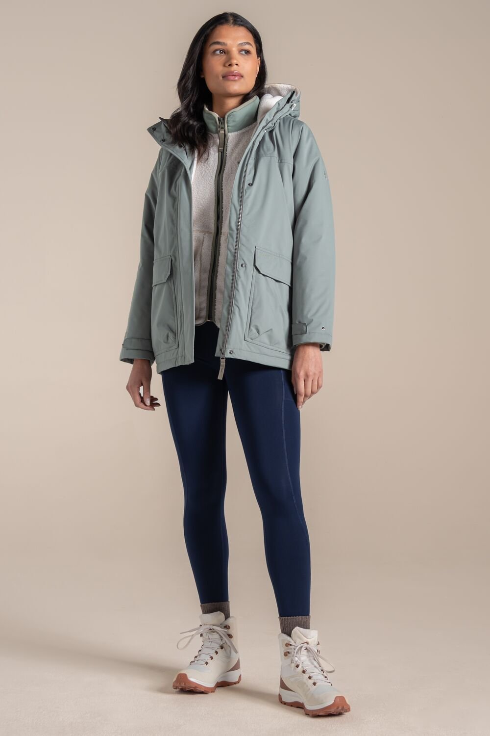 Craghoppers Craghoppers Women's Crossbill Hooded Waterproof Breathable Padded Insulated Jacket in Green - 2