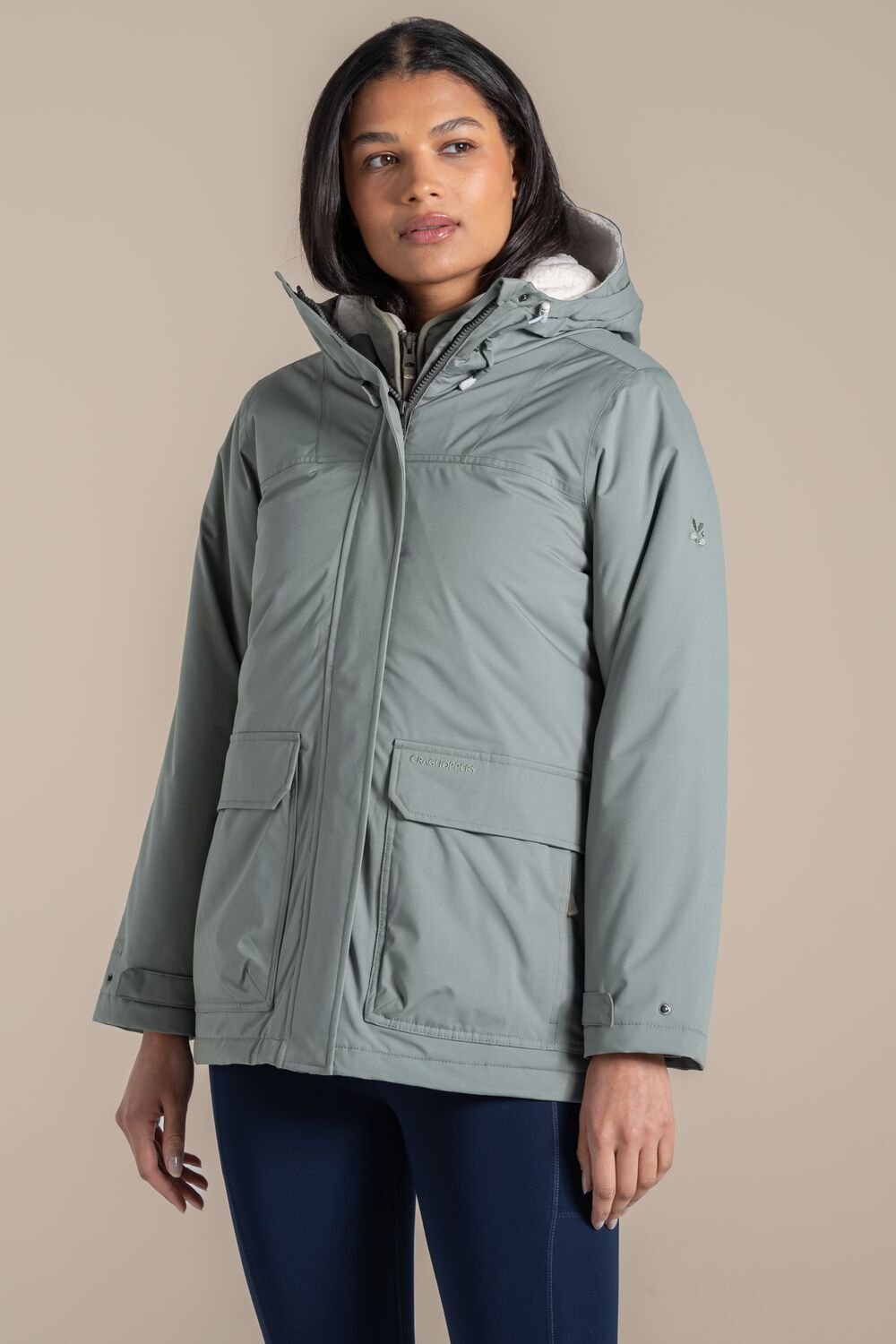 Craghoppers Craghoppers Women's Crossbill Hooded Waterproof Breathable Padded Insulated Jacket in Green - 3