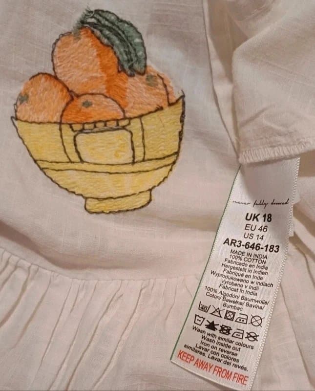 Never Fully Dressed Never Fully Dressed Embroidered Cotton Dress - size 18