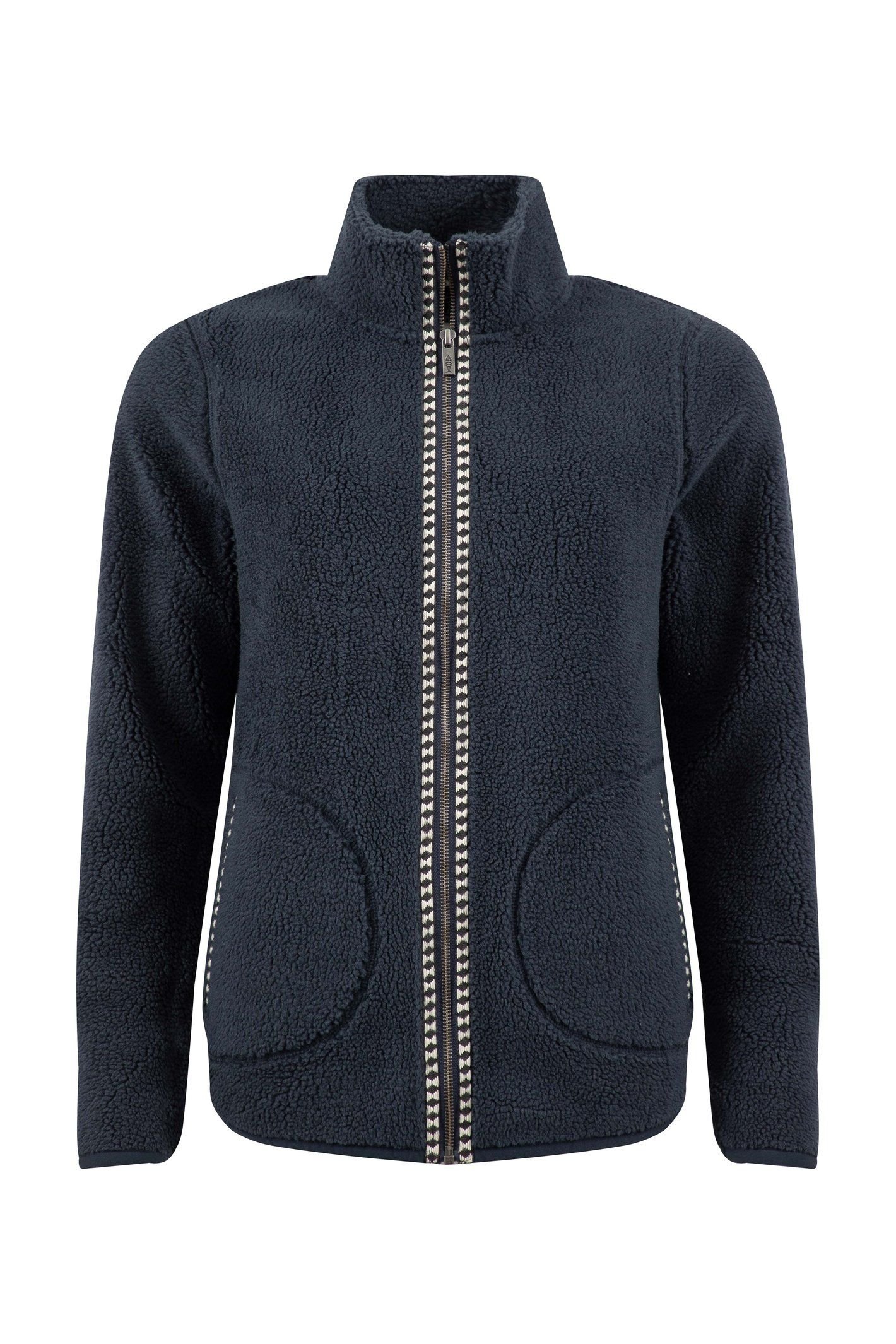 Weird Fish Weird Fish Women's Lucille Lightweight Full Zip Borg Fleece in Navy - 2