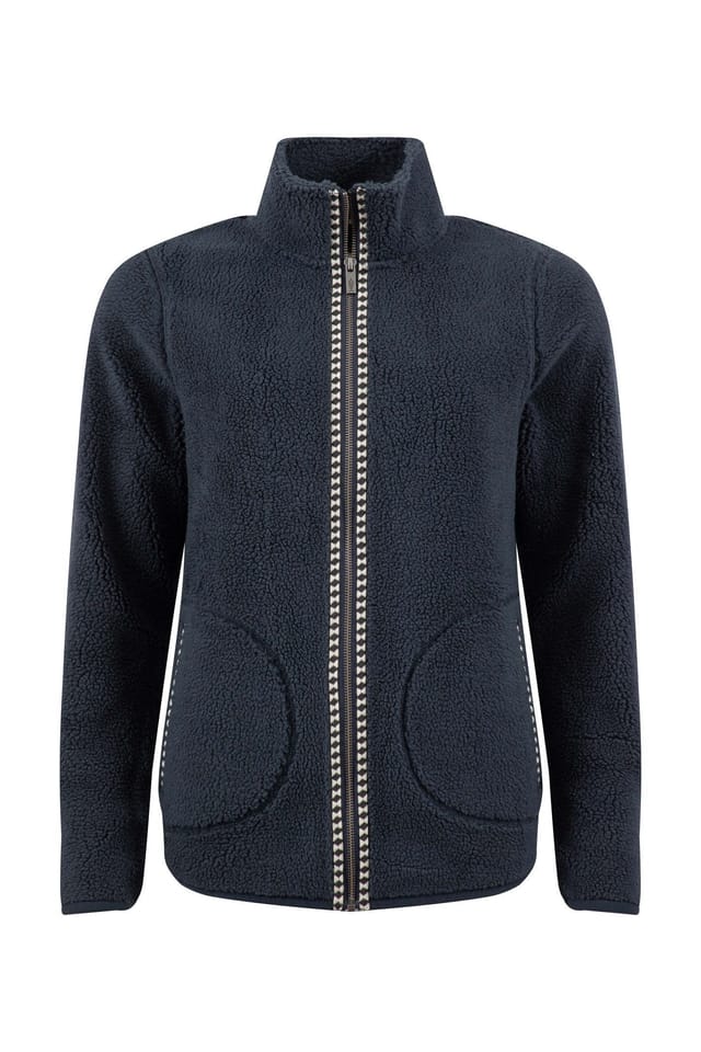 Weird Fish Weird Fish Women's Lucille Lightweight Full Zip Borg Fleece in Navy - 2