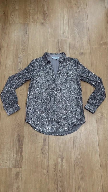 Never Fully Dressed Never Fully Dressed Silver sequin shirt