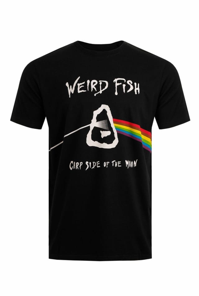 Weird Fish Weird Fish Men's Carp Side Front Print Artist T-Shirt in Black - 2