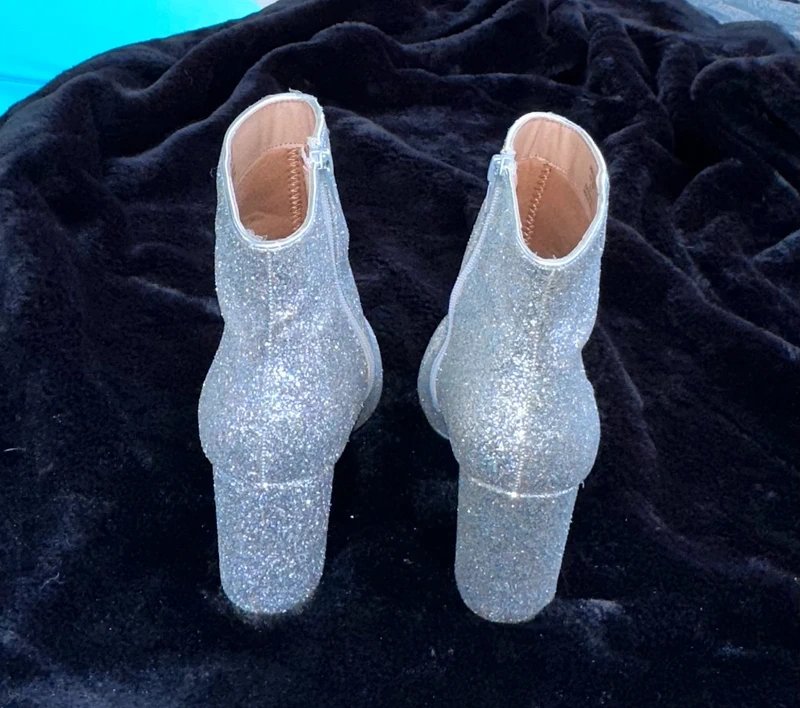 ASOS ASOS Glittery Sequin Zip Up Heeled Ankle Boots Size 5.5 - 1