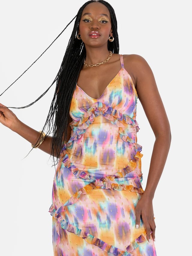 Anaya with Love Anaya with Love Women's Strappy Cross Back Frill Maxi Dress - 2