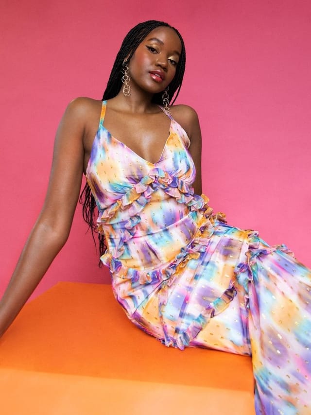 Anaya with Love Anaya with Love Women's Strappy Cross Back Frill Maxi Dress - 3