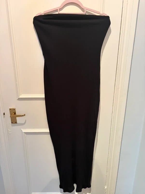Bershka Black Strapless Knit Dress