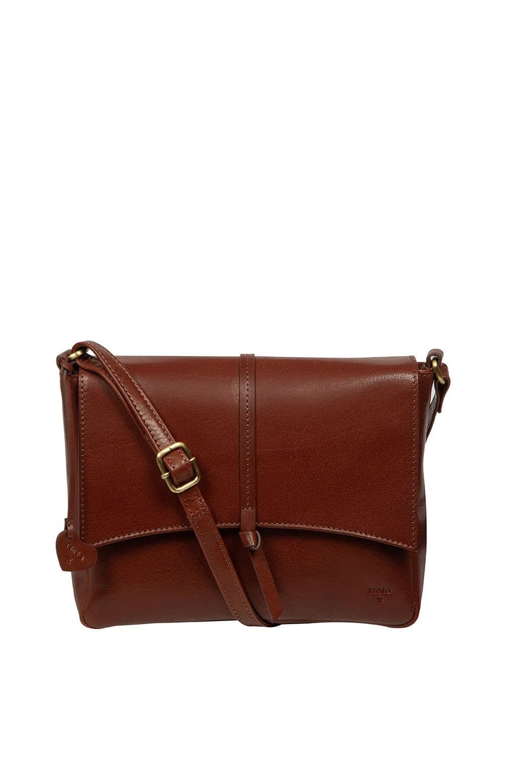 NiNa Amora NiNa Amora Women's 'Loredena' Leather Cross Body Bag in Brown