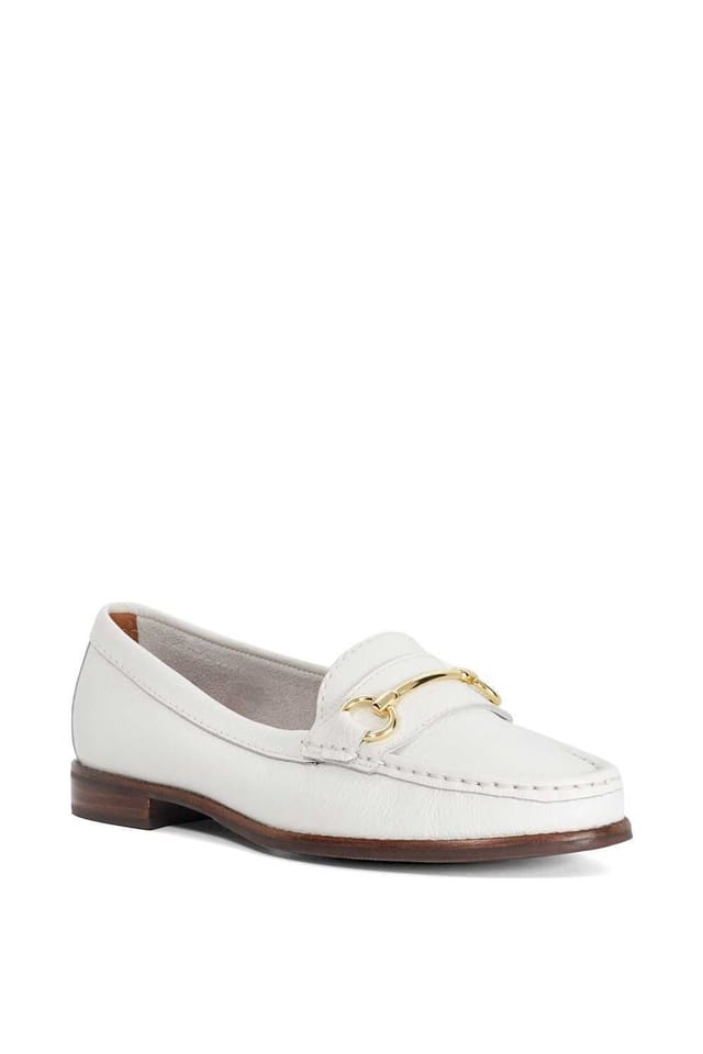 Dune London Dune London Women's Wide Fit 'Glenny' Leather Loafers in White - 2