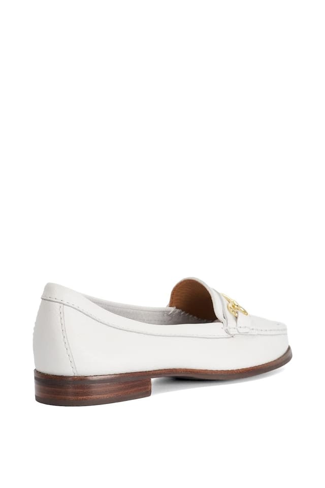 Dune London Dune London Women's Wide Fit 'Glenny' Leather Loafers in White - 3