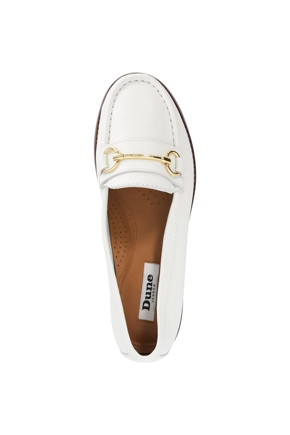 Dune London Dune London Women's Wide Fit 'Glenny' Leather Loafers in White - 4