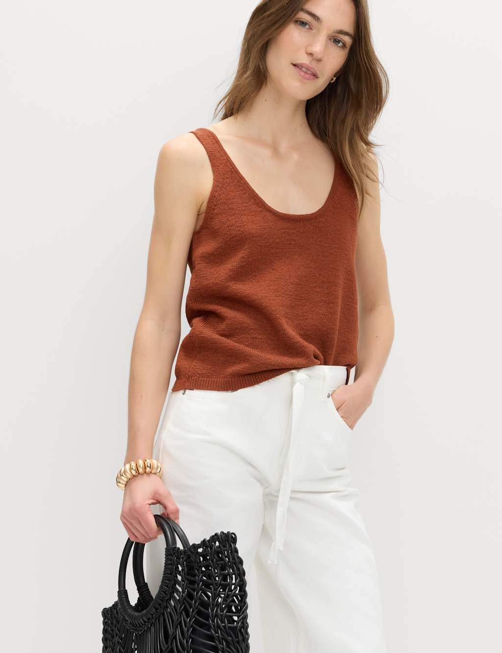 M&S Brandy Textured Scoop Neck Knitted Vest
